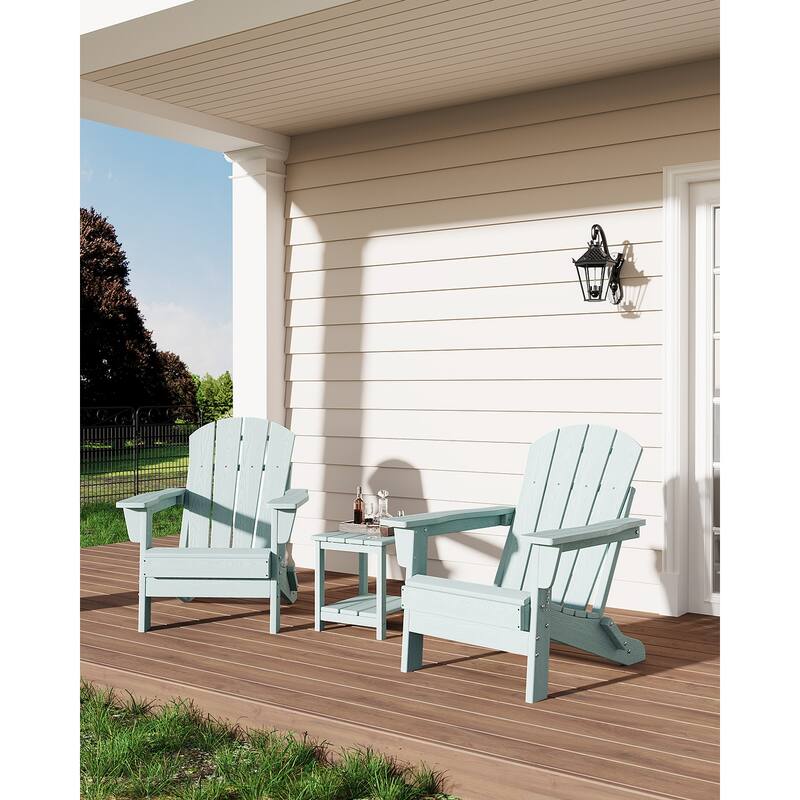Folding Adirondack Chair, Outdoor Wooden Lounge Chair, Modern Lounger Adirondack Chair Ergonomic Extended Backrest