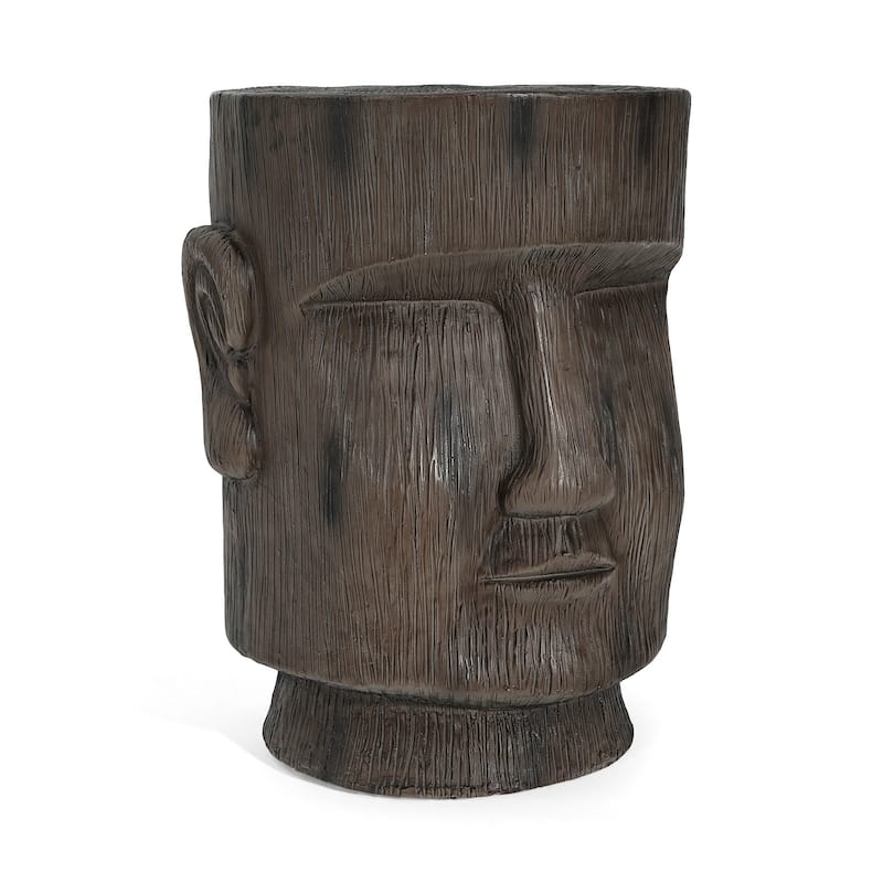 Easter Island Moai Statue Pedestal End Table Indoor and Outdoor