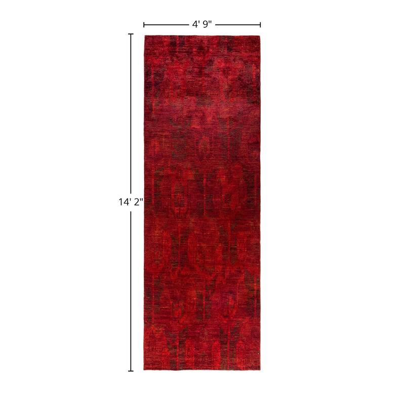 Vibrance One-of-a-Kind Hand-Knotted Runner Rug - Orange, 4' 9" x 14' 2" - 4' 9" x 14' 2"