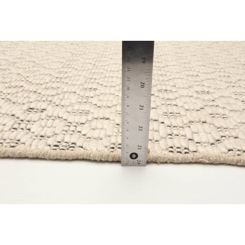 ECARPETGALLERY Braid weave Sienna Cream Wool Rug - 5'3 x 7'8