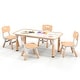 preview thumbnail 4 of 31, Gymax Kids Height Adjustable Table and 4 Chairs Set with Graffiti Natural