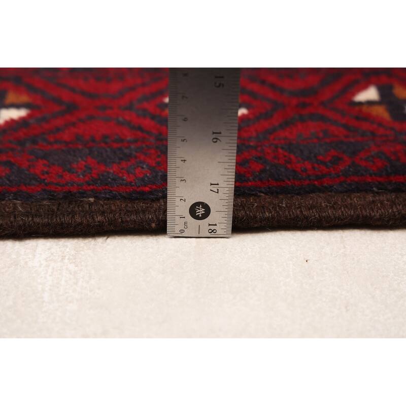 ECARPETGALLERY Hand-knotted Teimani Dark Navy, Red Wool Rug - 3'1 x 6'1