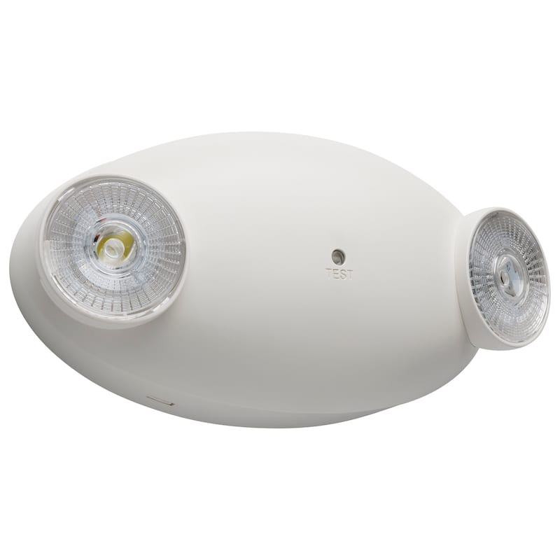Emergency Light Dual Head 120/277 Volts White Finish - White