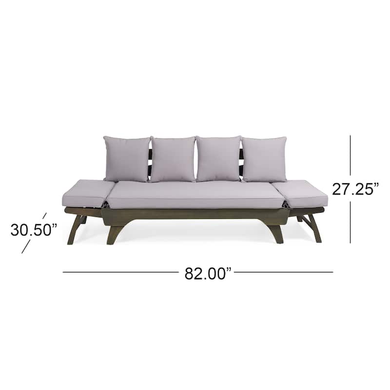 Roomfitters Modern 2-Seater Outdoor Patio Loveseat with Thick Cushions, Solid Acacia Wood Frame, Outdoor Patio Daybed