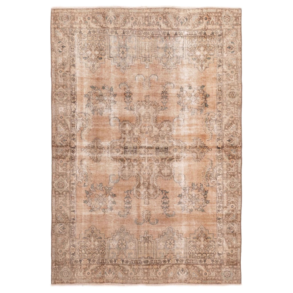 ECARPETGALLERY Hand-knotted Antalya Vintage Brown Wool Rug - 8'8 x 12'0