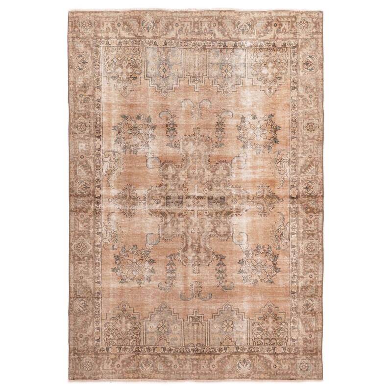 ECARPETGALLERY Hand-knotted Antalya Vintage Brown Wool Rug - 8'8 x 12'0
