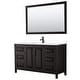 preview thumbnail 59 of 71, Daria 60 Inch Single Vanity, Cultured Marble Top, 58 Inch Mirror Dk Espresso, Black Trim, White Cultured Marble Top