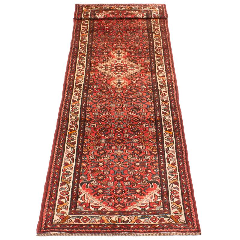 ECARPETGALLERY Hand-knotted Andelz Red Wool Rug - 2'11 x 10'9