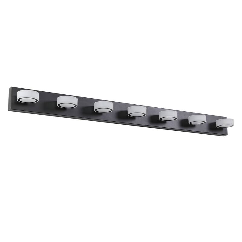 52" Modern 7-Light LED Vanity Light Fixture - with Acrylic Light Shades - Energy-Efficient Bathroom Wall Sconce