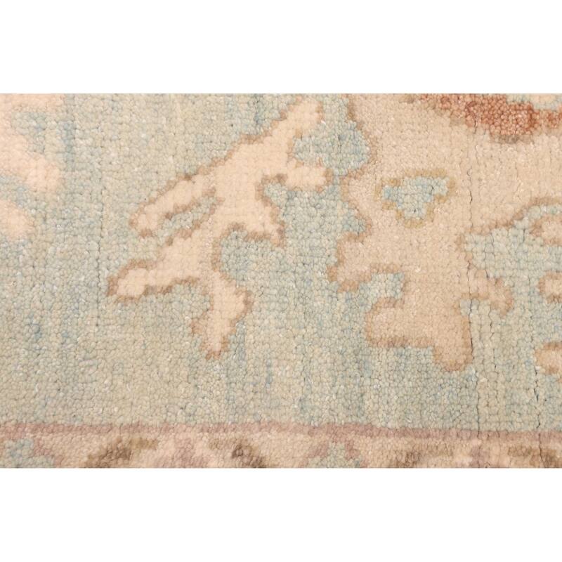 ECARPETGALLERY Hand-knotted Modern Oushak Light Blue Wool Rug - 9'0 x 12'0