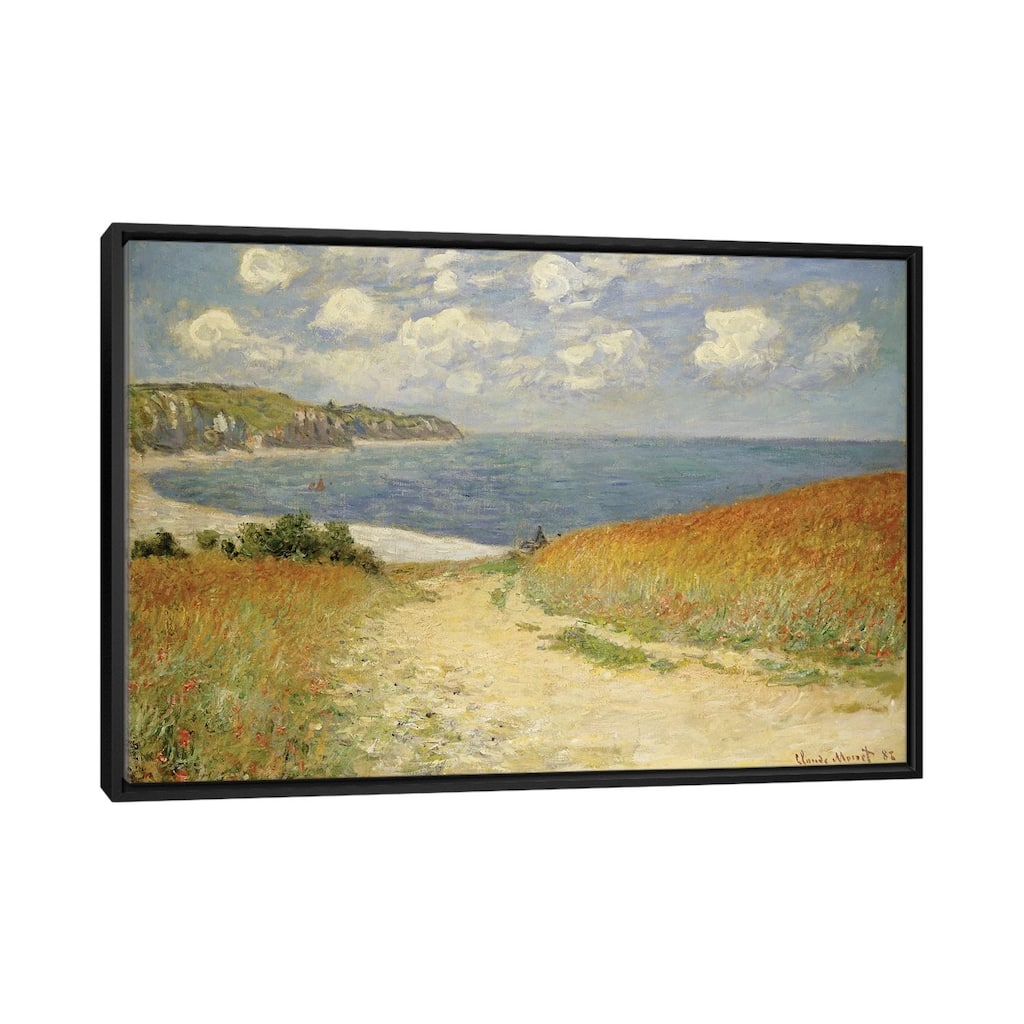 iCanvas "Path in the Wheat at Pourville, 1882 " by Claude Monet Framed Canvas Print
