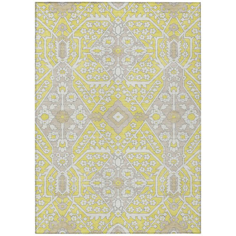 HomeRoots Floral Transitional Rectangle Outdoor Rug