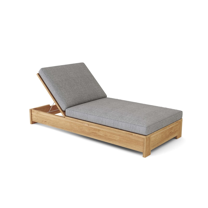 Madera Teak Outdoor Chaise Lounge - Adjustable - Cast Slate