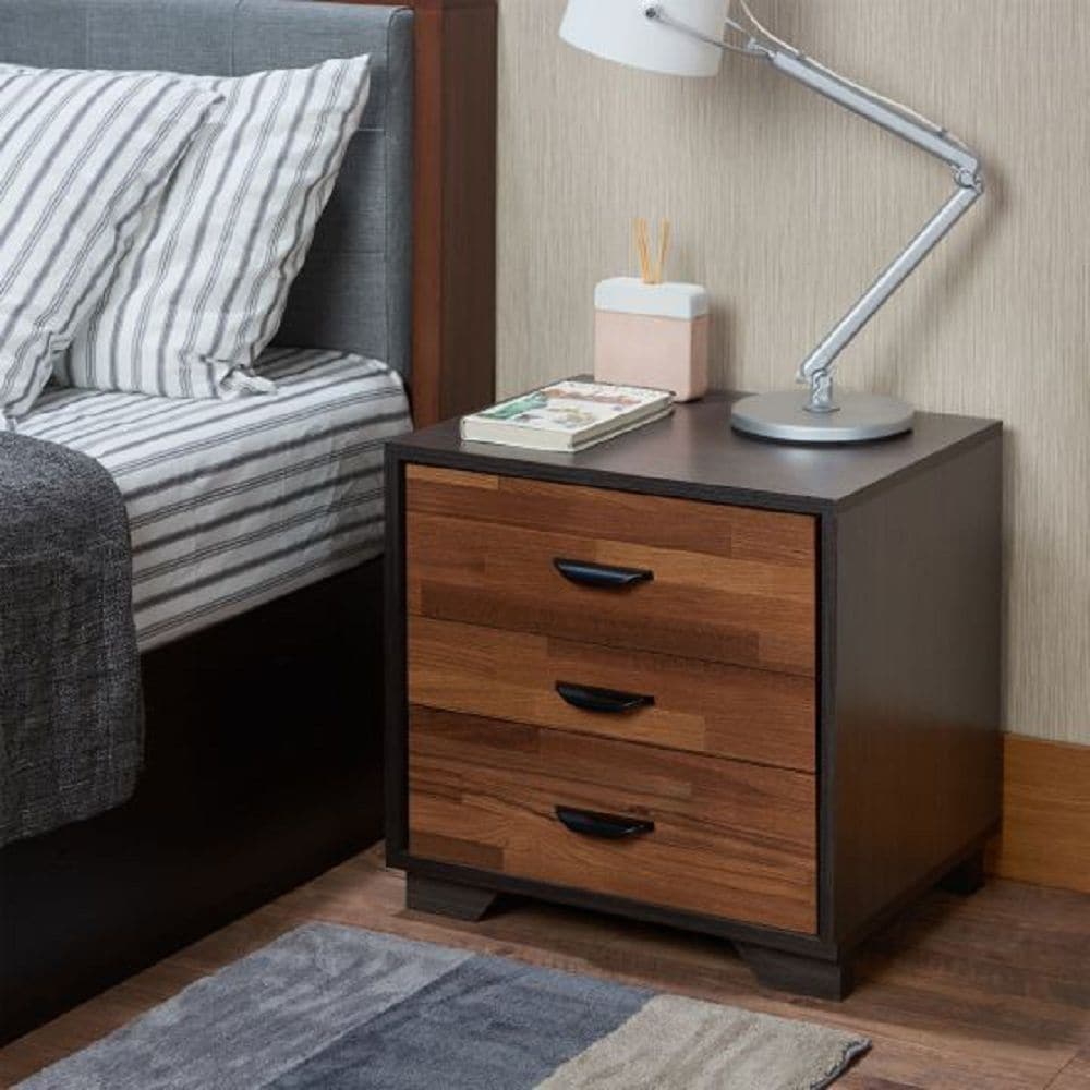 Aoolive Wooden Bedroom Nightstand Night Table in Walnut Espresso