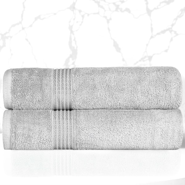 Superior Heritage Egyptian Cotton Absorbent Bath Towel Set of 2 - Silver