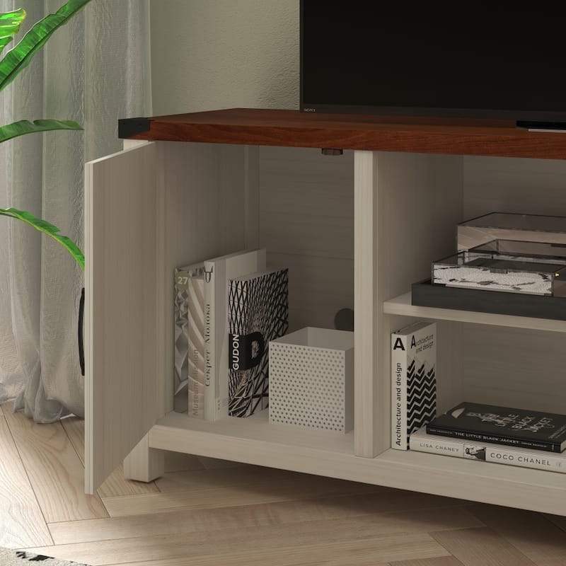 59 Inch Barn Door TV Stand Fits up to 65" TV's with Adjustable Shelf - 59"W x 15.5"D x 23.75"H