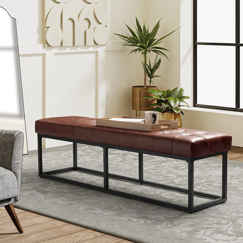 Alicia Classic Genuine Leather Durable Easy Suitable Bedroom Bench by HULALA HOME