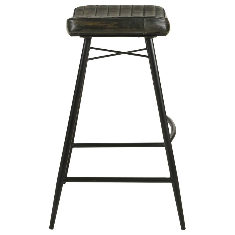 Bayu Leather Upholstered Bar Stool Antique (Set of 2) - 18.00'' x 19.00'' x 31.00''