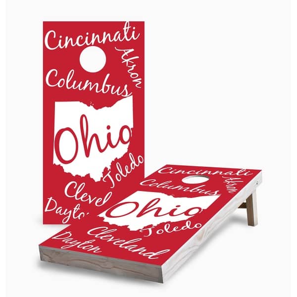 slide 2 of 5, Ohio State Pride Corn Hole Board Set w Case & Lights 16 Years and Up
