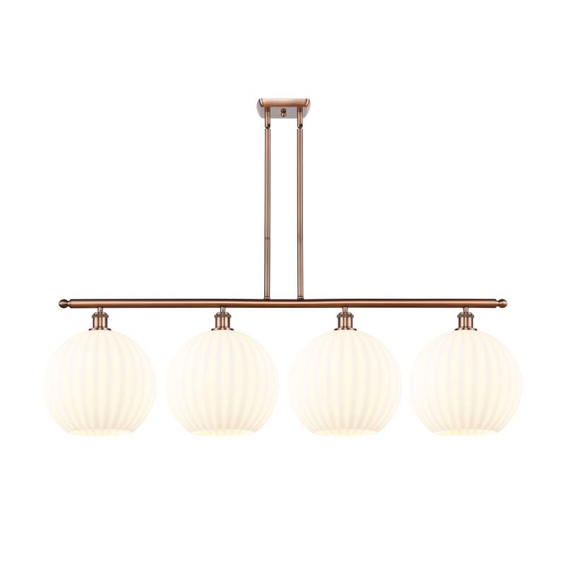 Innovations Lighting 516-4I-14-51-White Venetian-Indoor Pendant White - Antique Copper / White Venetian