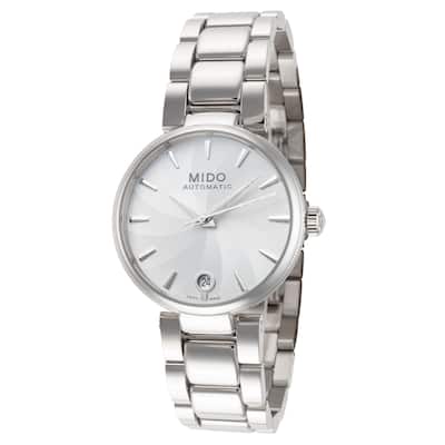 Mido Women's Baroncelli Donna 33mm Silver Dial Stainless Steel Automatic Watch - Silver-Tone - One Size