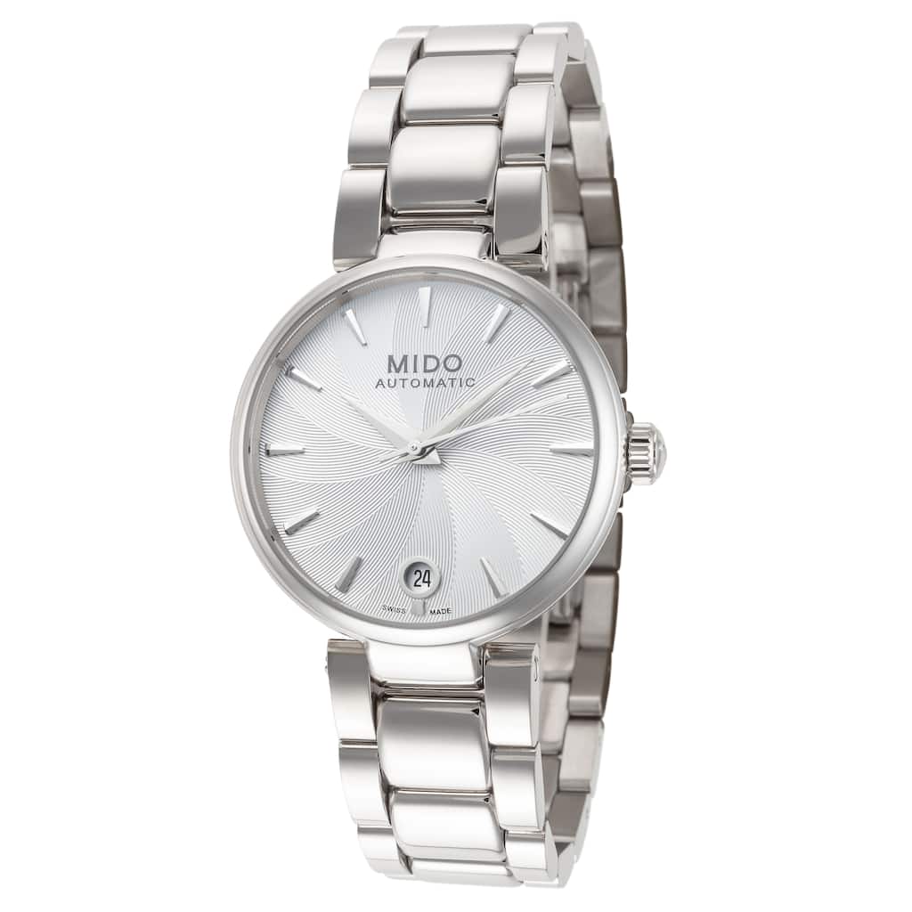 Mido Women's Baroncelli Donna 33mm Silver Dial Stainless Steel Automatic Watch - Silver-Tone - One Size