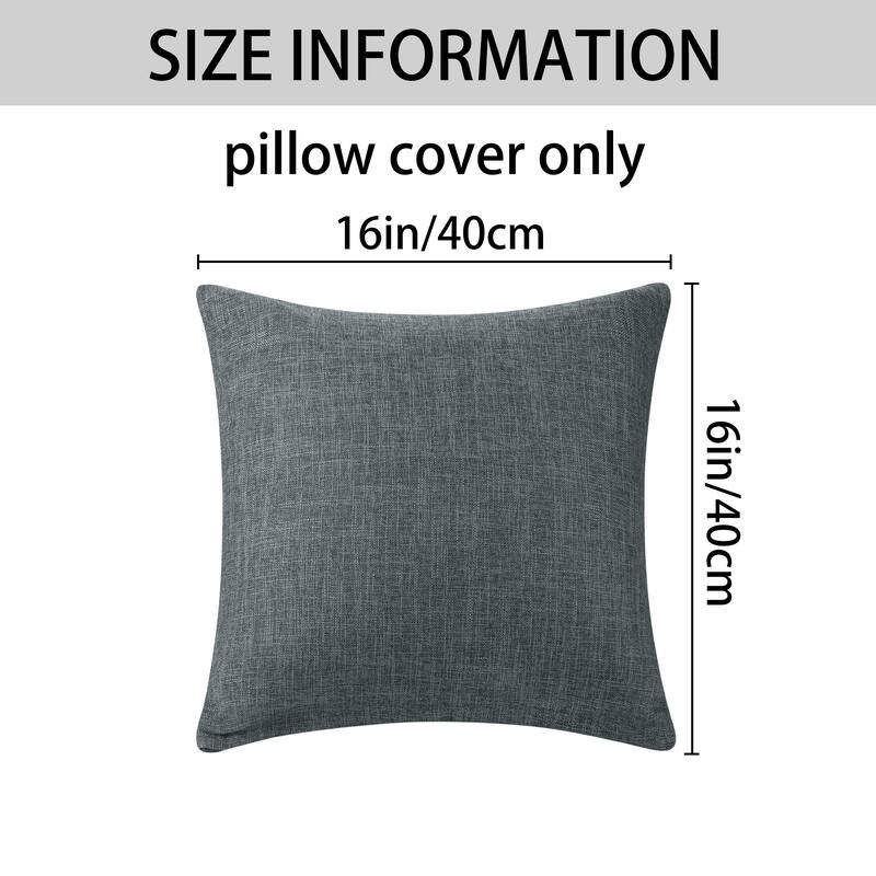 2 Packs Linen Decorative Throw Pillow Cover Solid Contemporary Pillow Cover