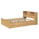 preview thumbnail 14 of 13, Full Size Bed with Trundle, USB Ports & Storage - Sleek Natural Finish