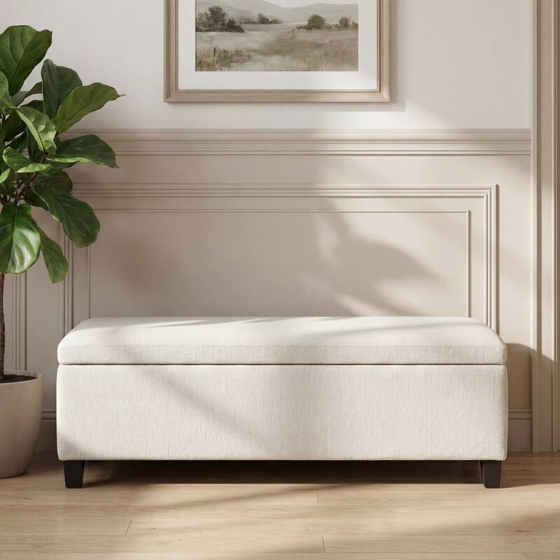Linfield Boucle Upholstered Storage Ottoman Bench by Christopher Knight Home
