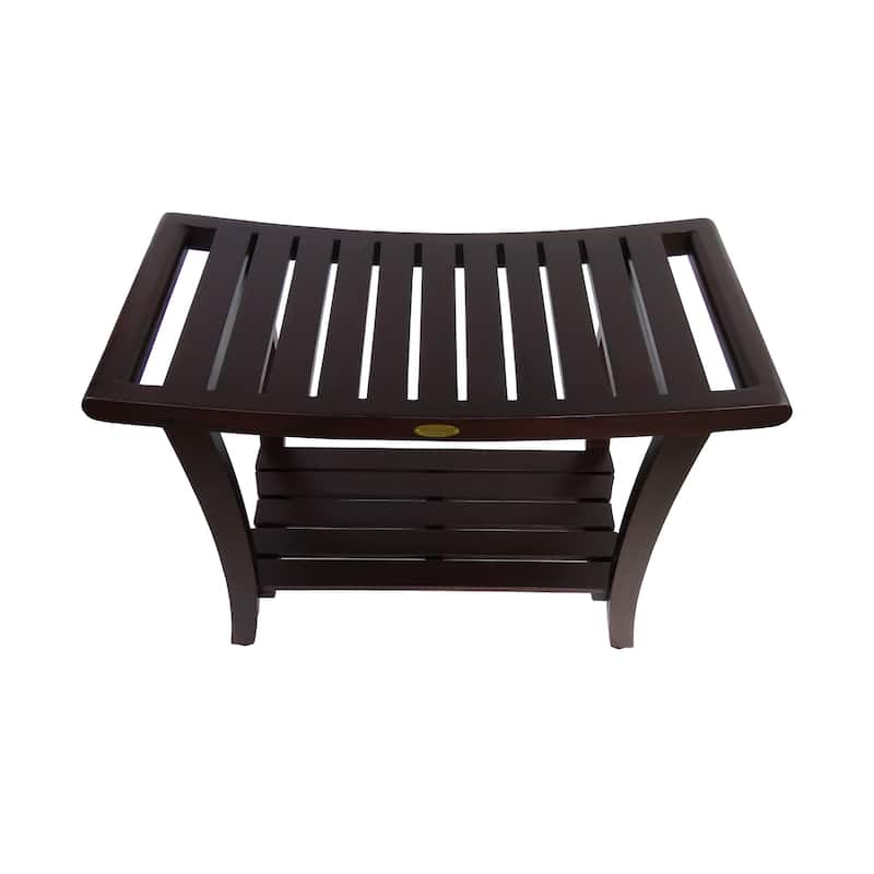 EcoDecors Harmony Woodland Brown 30" Teak Bench, LiftAide Arms