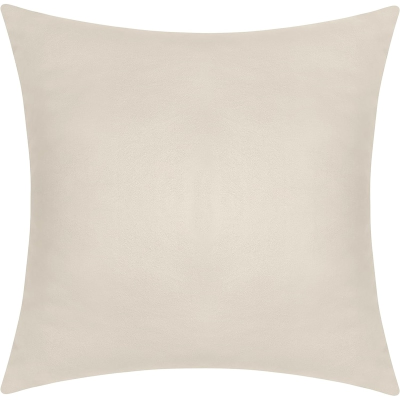 Delara Pack of 1 Velvet Decorative Throw Pillow Cover 20x20 Inches, Cushion Cover, Soft and Breathable Fabric, Hidden Zipper - Cover Only - Ivory