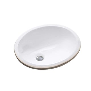 Fine Fixtures White Oval Ceramic Undermount Sink - 15" x 12" - 15" x 12"