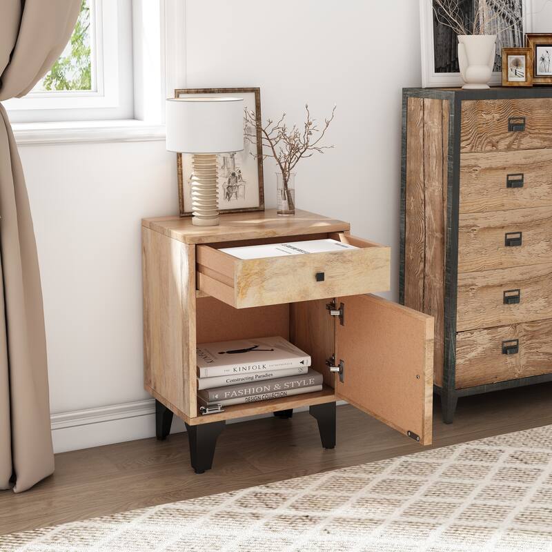 Christopher Knight Home - Harper Handcrafted Natural Finish Solid Wood Nightstand with Drawer