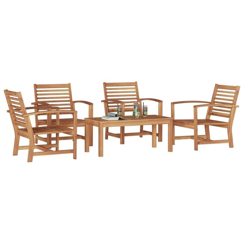 vidaXL Garden Sofa Set Natural Solid teak wood - 37 x 18 x 16
