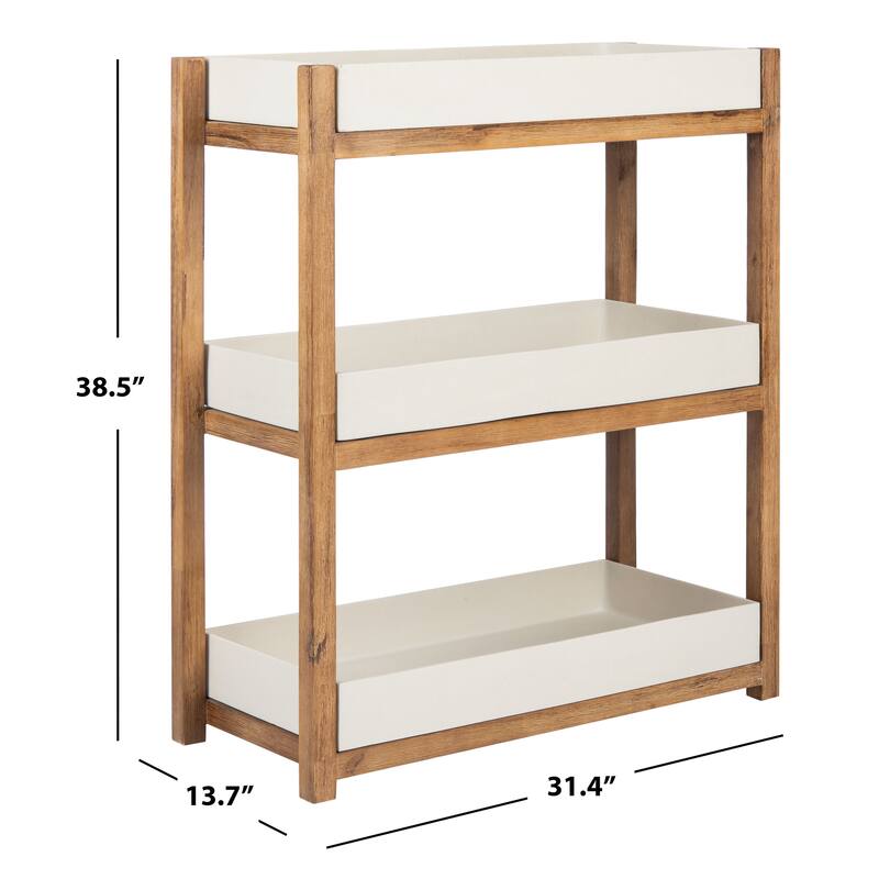 SAFAVIEH Outdoor Jaycie 3-Tier Shelf - 31.4" W x 13.7" L x 38.5" H - 31Wx14Dx39H