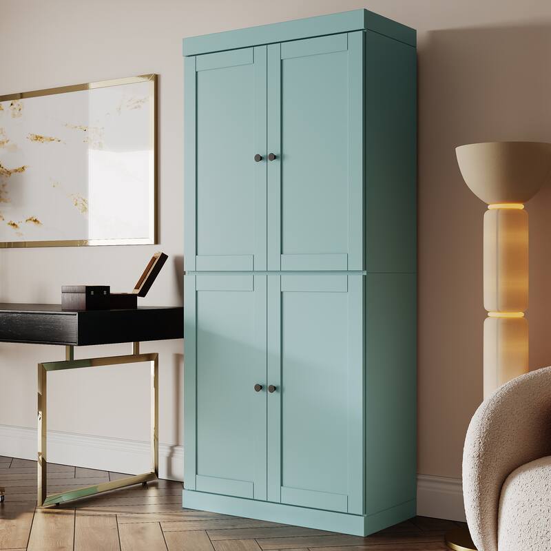 Palace Imports 100% Solid Wood 6-Shelf Bookcase with Shaker Doors and Adjustable Shelves