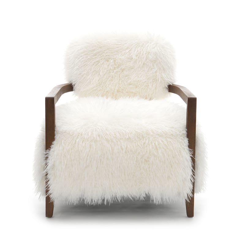 Furniture of America Lumir Modern 28-inch Faux Fur Accent Arm Chair