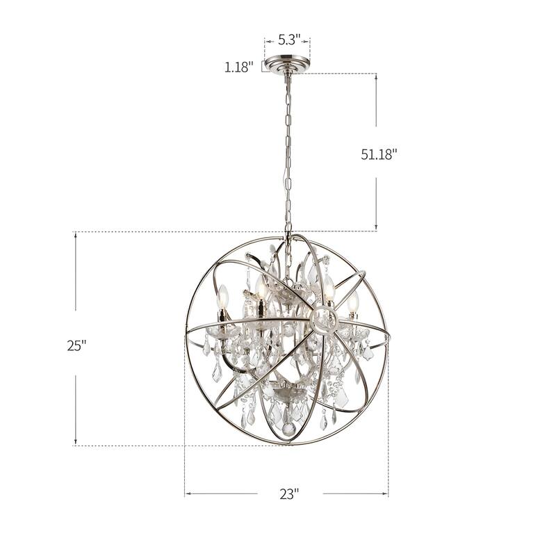 24" Light Orbed Candelabra Chandelier Pendant Rustic Lamp Antique Atom