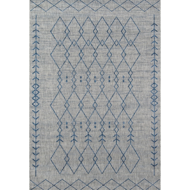 Momeni Villa Geometric Indoor Outdoor Rug - Grey - 9'3" x 12'6"