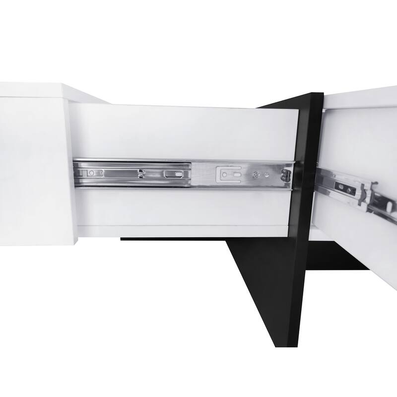 Stylish Coffee Table with 4 Storage Compartments and Extendable Sliding Top, for Living Room, 31.5 inches x 31.5 inches