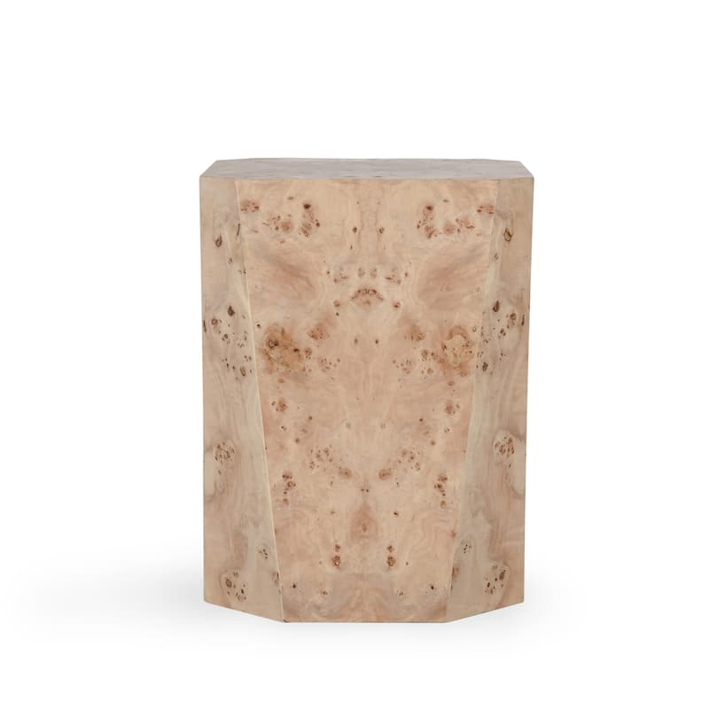 Classic Home Avena 17" Burl Wood Square End Table