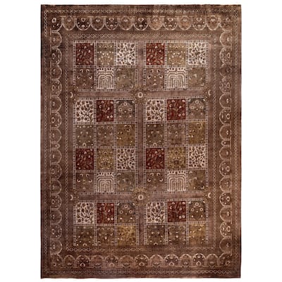 Overdyed One-of-a-Kind Hand-Knotted Area Rug - Brown - 9' 0" x 12' 3"
