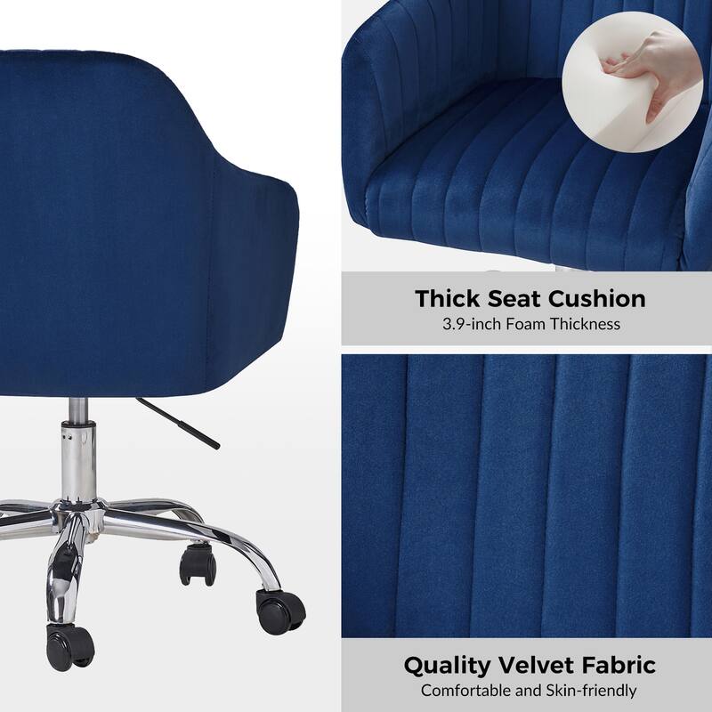 Gerhard Modern Velvet Task Chair - 360 Degree Swivel by HULALA HOME