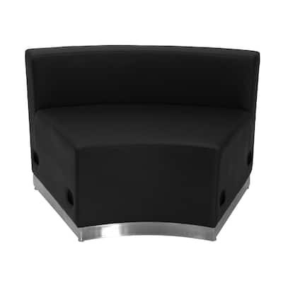 LeatherSoft Concave Chair with Brushed Stainless Steel Base - 41.5"W x 25.25"D x 27"H