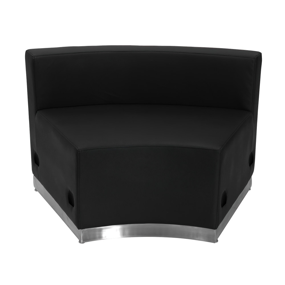 LeatherSoft Concave Chair with Brushed Stainless Steel Base - 41.5"W x 25.25"D x 27"H