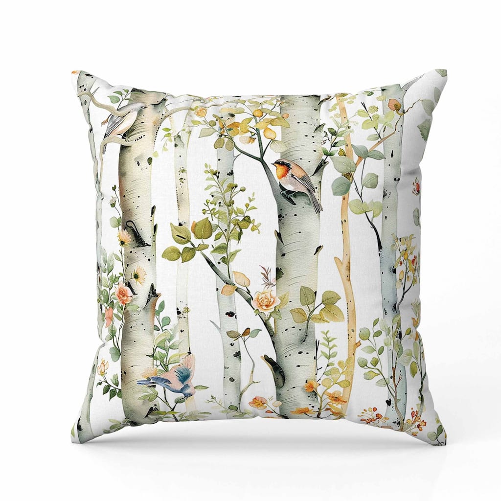 Whispering Woods Indoor/Outdoor Reversible Throw Pillow Green and Peach