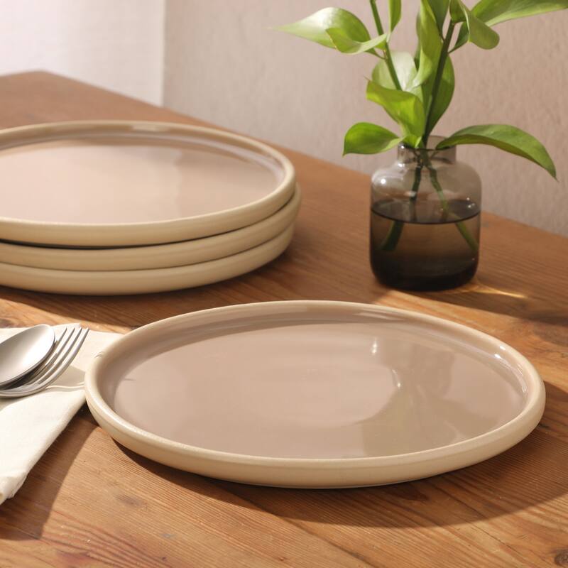 Gibson Elite - Made in Portugal - Port Gaia 10.2 Inch Dinner Plates Set of 4 - Reactive Glaze Dish Set