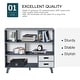 preview thumbnail 10 of 9, 3-Tier Child Bookcase Open Shelves Cabinet Floor Standing Cube Storage Organizer with Drawers