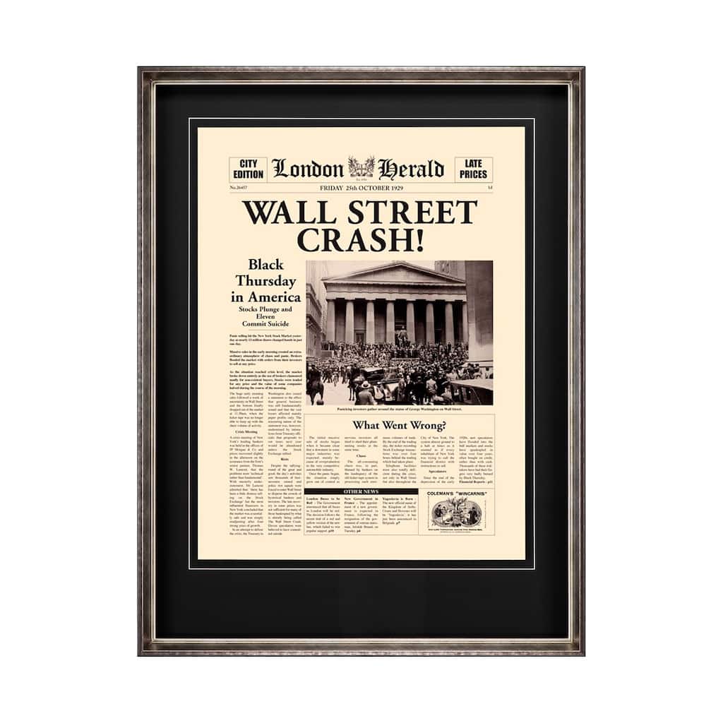 Wall Street Crash Framed Art Print