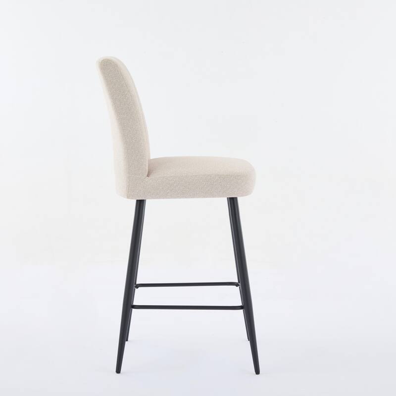 Velvet Bar Chairs Set of 2, Modern Armchair Bar Counter chair with Metal Legs and Upholstered Backrest for Dining Room